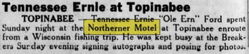 Northerner Motel (Breakers Restaurant) - Sep 12 1959 Tennessee Ernie Ford Visit